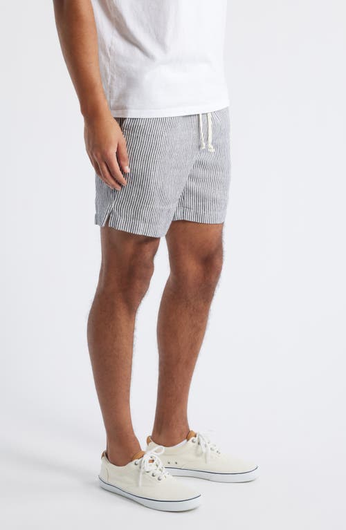 Alex Crane  Bo Linen Drawstring Shorts In Lines