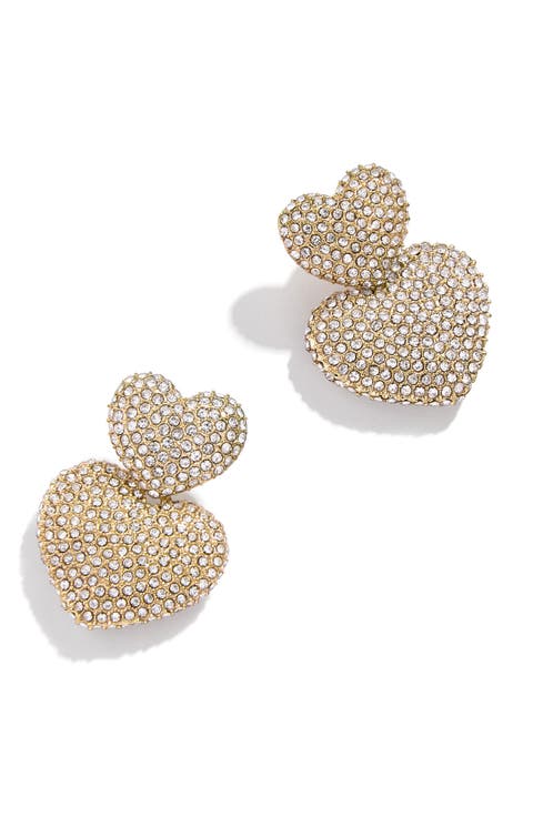 Harley Pavé Heart Drop Earrings