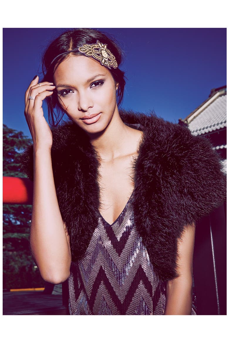 Genuine Marabou Vest, Alternate, color, BLACK