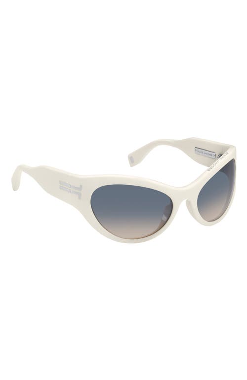Marc Jacobs 61mm Wrap Cat Eye Sunglasses In White