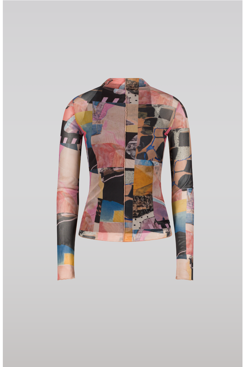 Collage Mesh Top, Main, color, Blush Pink / Multicolor