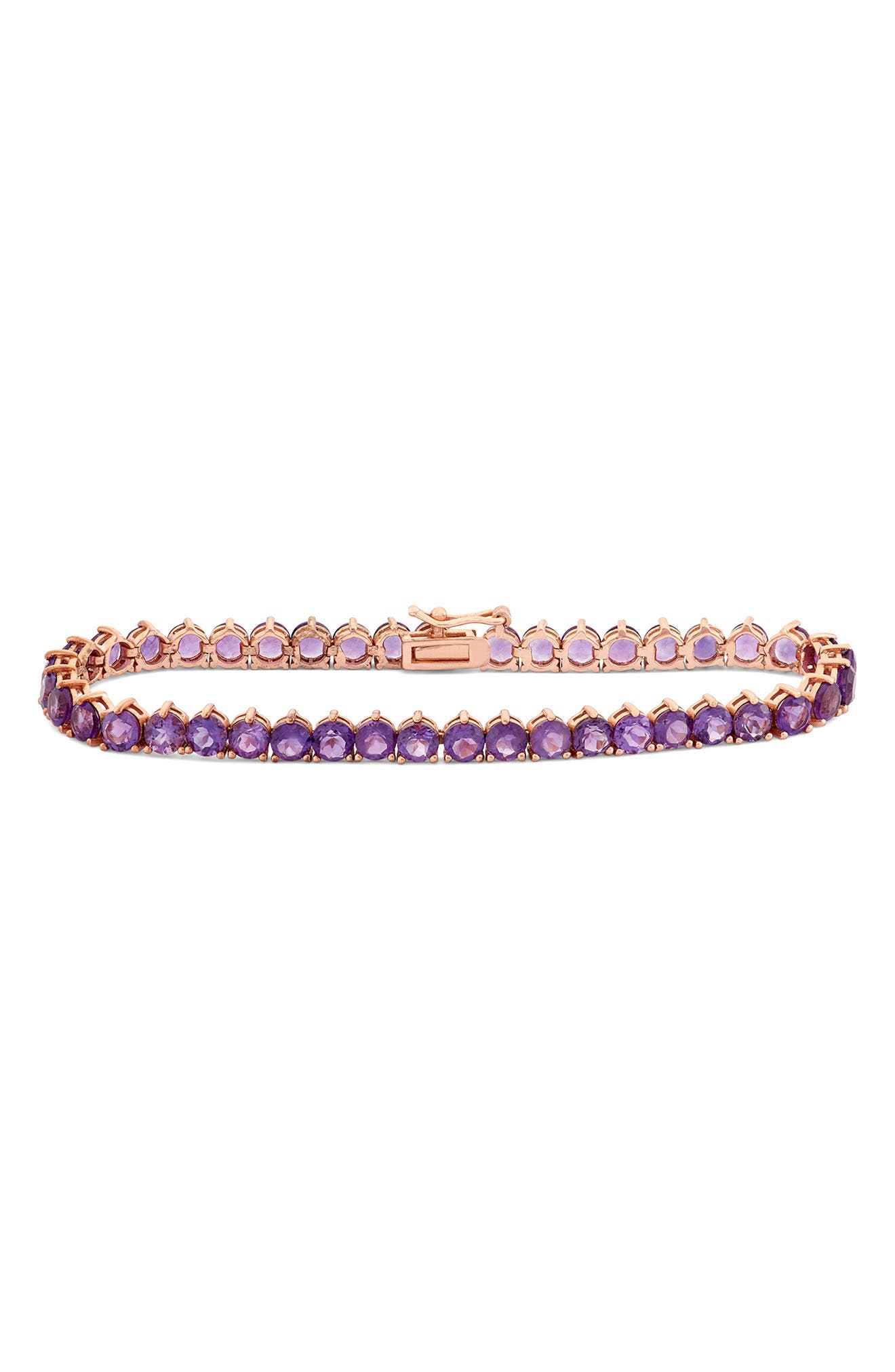 FZN 14K Gold Rose Gold Plate Sterling Silver Stone Bracelet