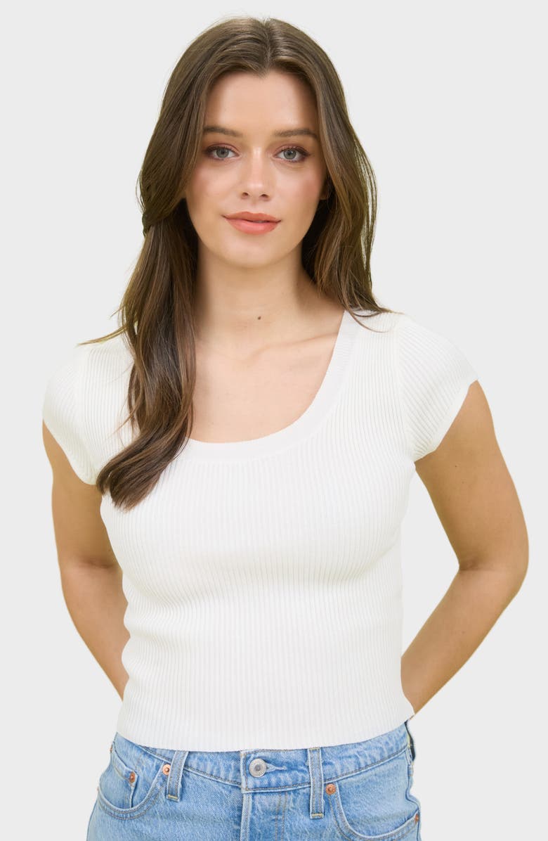 Blu Pepper Bow Tie Knit Top, Alternate, color, Cream