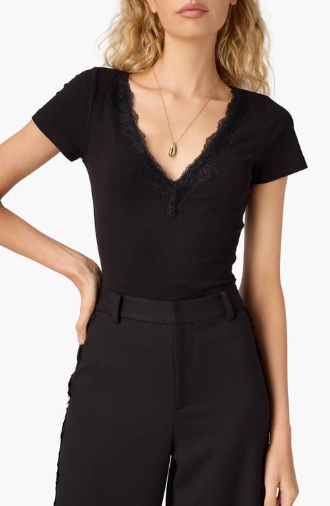 Sana Lace Trim Rib T-Shirt