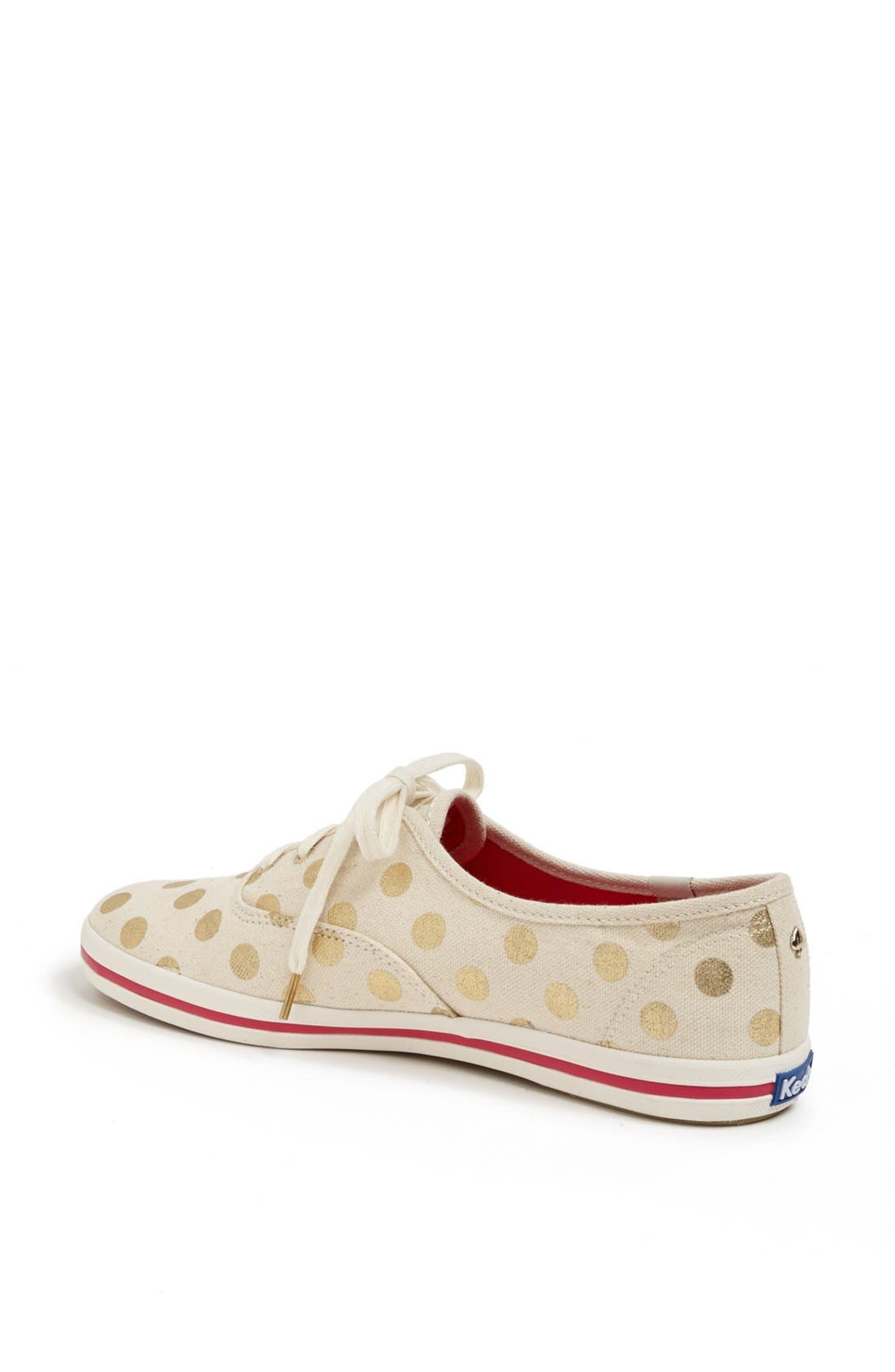 Keds® for kate spade new york 'kick' sneaker, Alternate, color, CREAM/ GOLD PAVILLION DOT