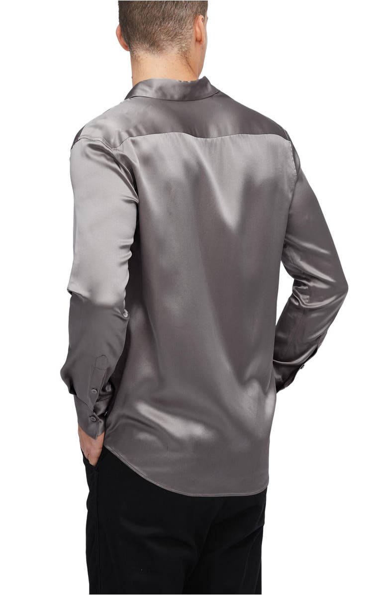 Lilysilk Mulberry Silk Basic Mens Shirt, Alternate, color, Dark Gray