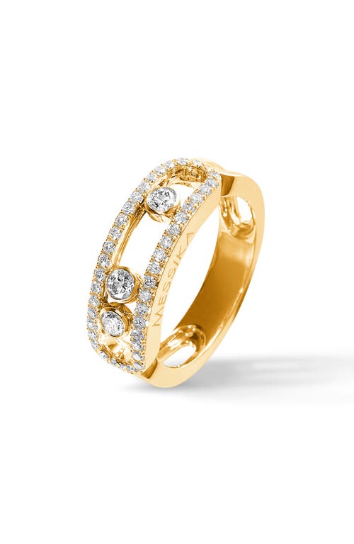 Messika Move Classique Pavé Diamond Band Ring In Yellow Gold
