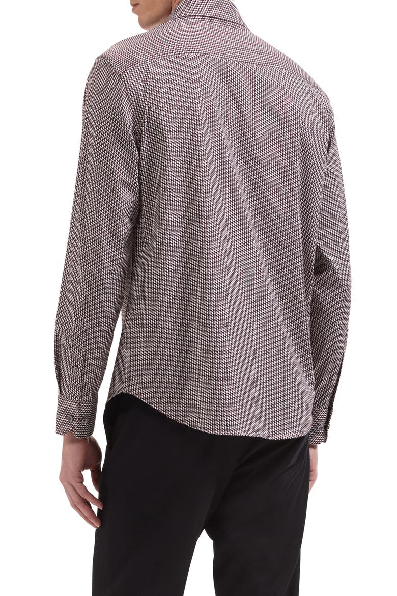 James OoohCotton® Micro Print Button-Up Shirt, Alternate, color, BURGUNDY