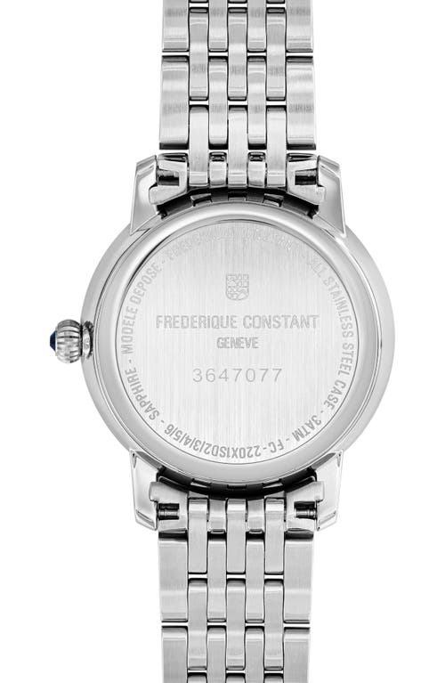 Frederique Constant Women's Swiss Classic Slimline (5/8 Ct. T.w.) Stainless Steel Bracelet Watch 30mm In Silverone