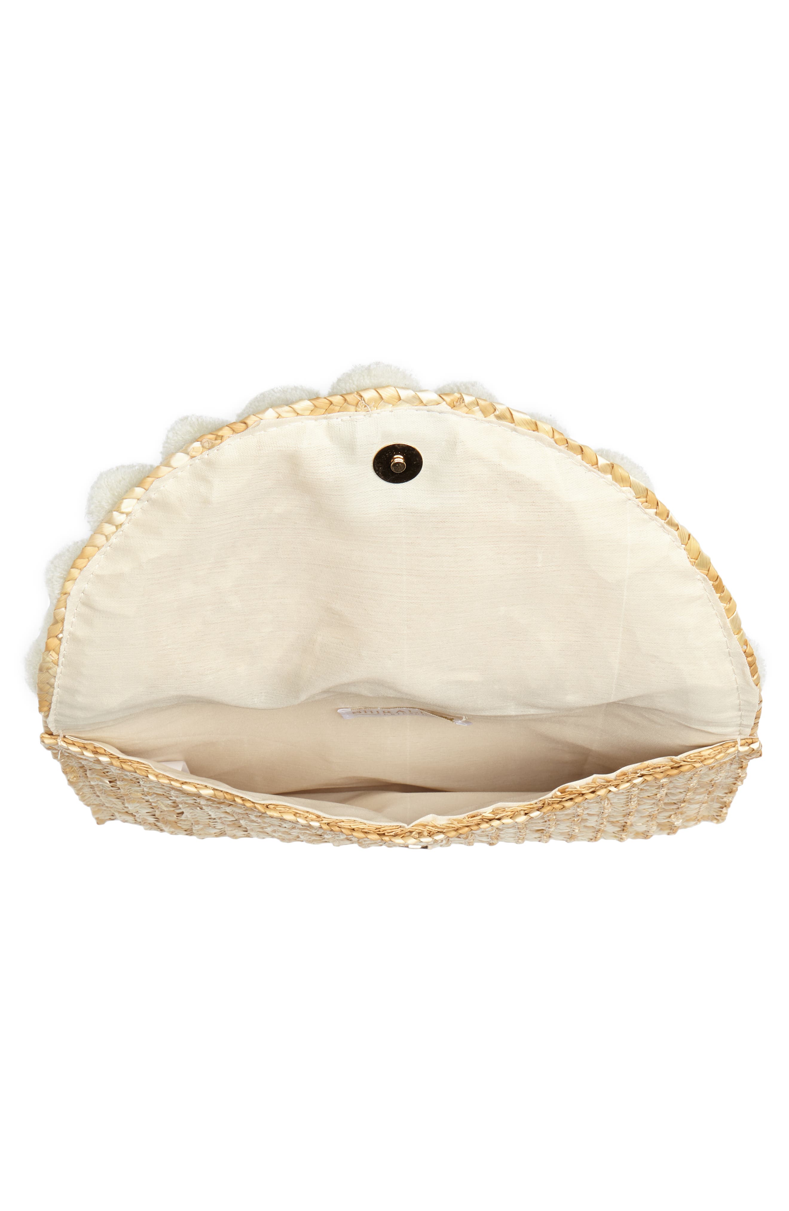 Fortuna Straw Clutch, Alternate, color, NATURAL