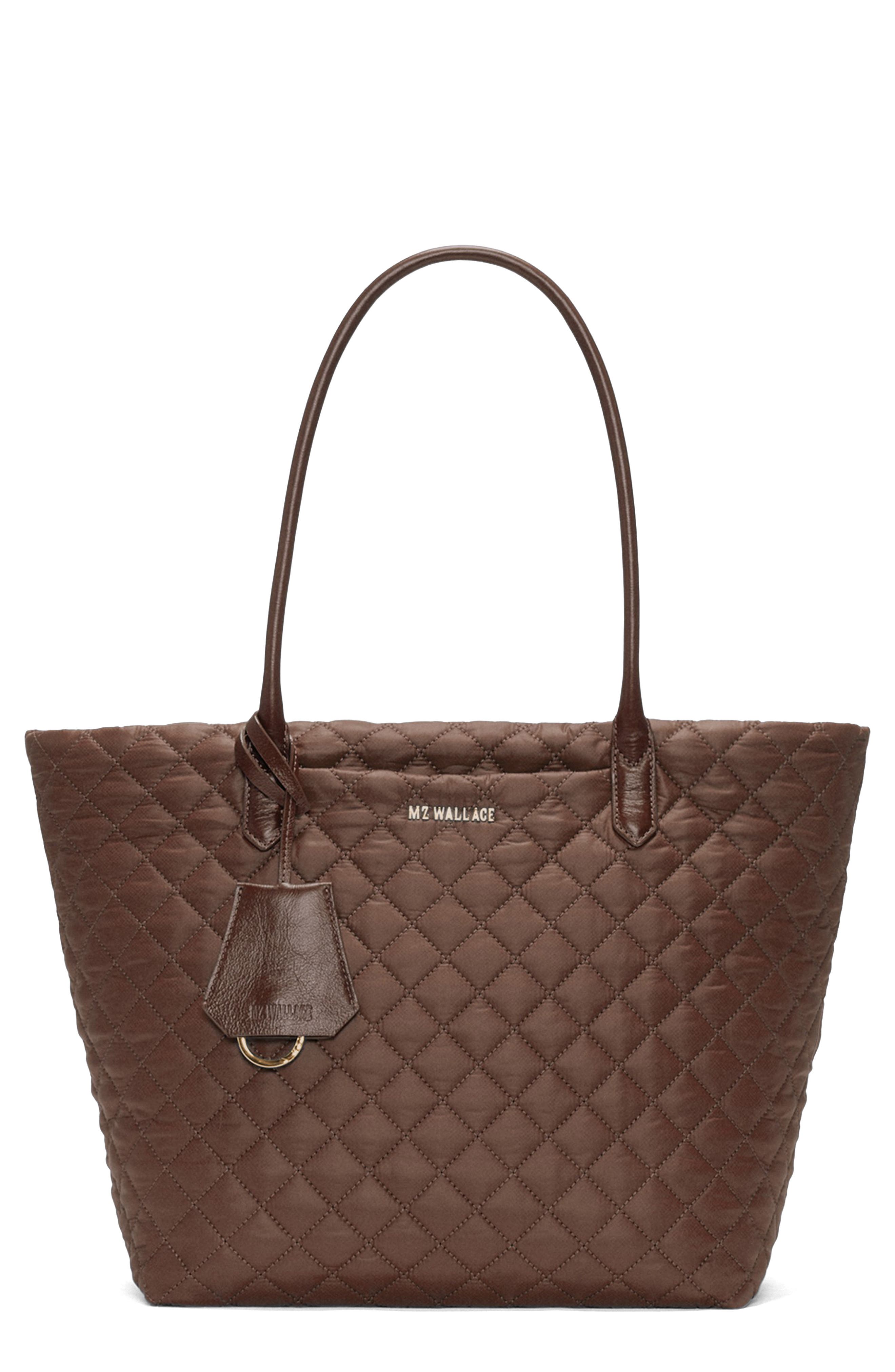 Medium Daily Quilted Nylon Tote, Main, color, WALNUT