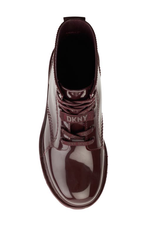 Dkny Tilly Lace-up Rain Boot In Burgundy