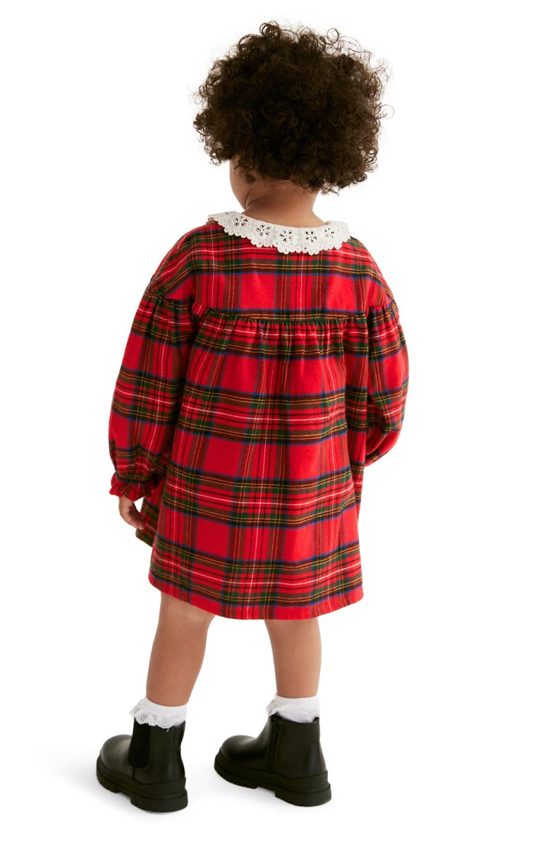 NEXT Kids' Plaid Long Sleeve Lace Collar Dress, Alternate, color, 