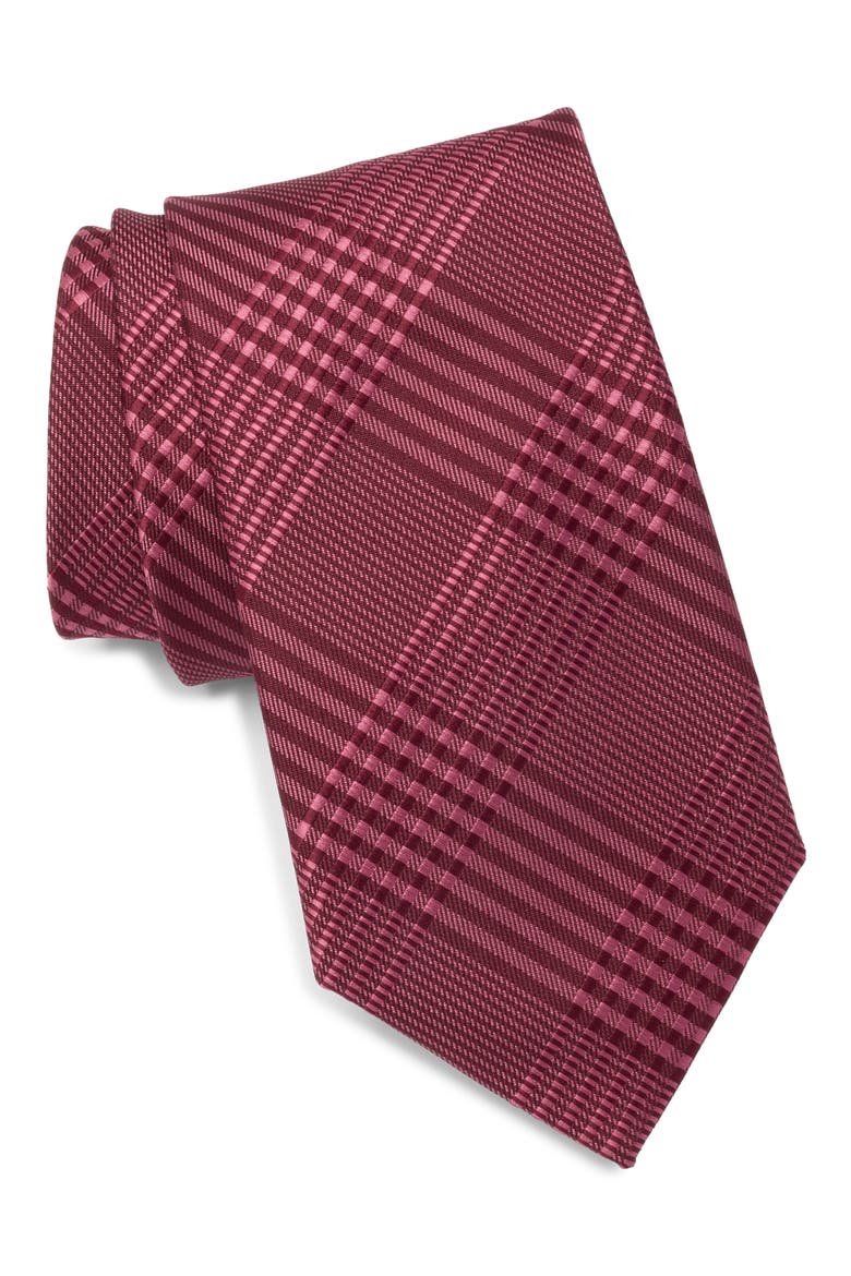 Hondre Check Tie, Main, color, BURGUNDY