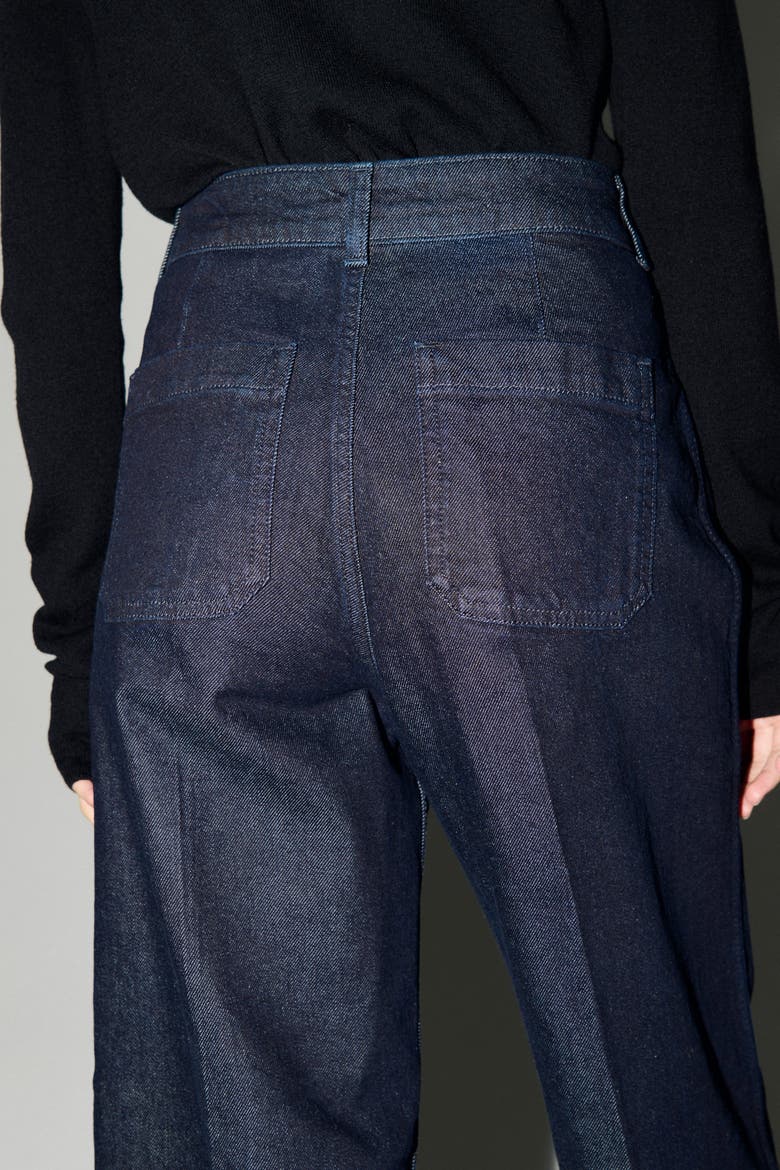 Wide High Ankle Jeans, Alternate, color, Dark denim blue