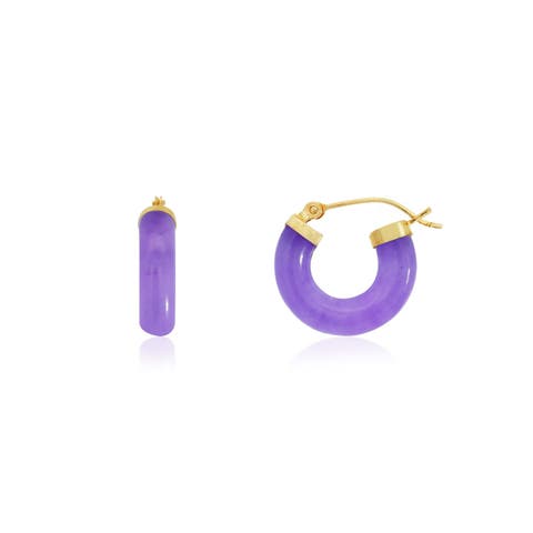 Lavender Jade Hoop Earrings