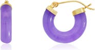 The Lovery Fine Jewelry Lavender Jade Hoop Earrings