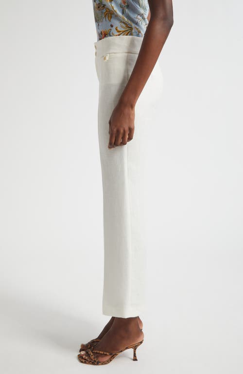 Etro Linen Ankle Flare Trousers In White