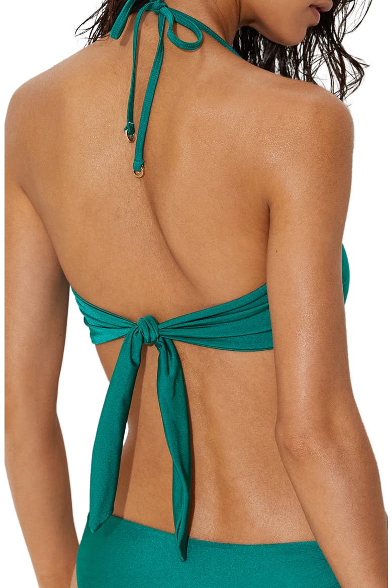 Carina Bandeau Bikini Top, Alternate, color, TEAL BLUE