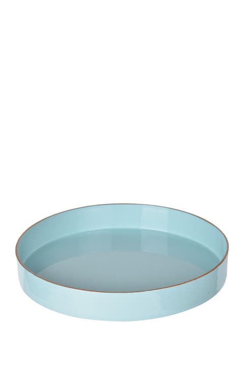 Blue Mimosa Round Tray