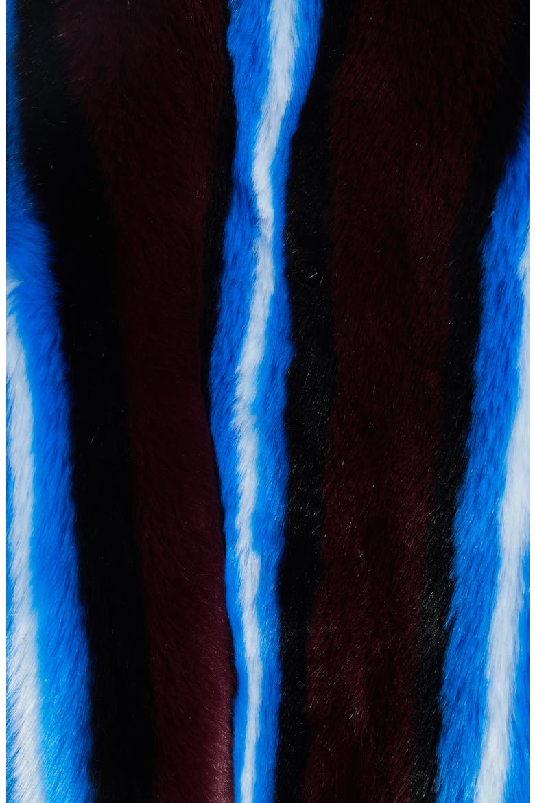 Stripe Faux Fur Jacket, Alternate, color, CABERNET