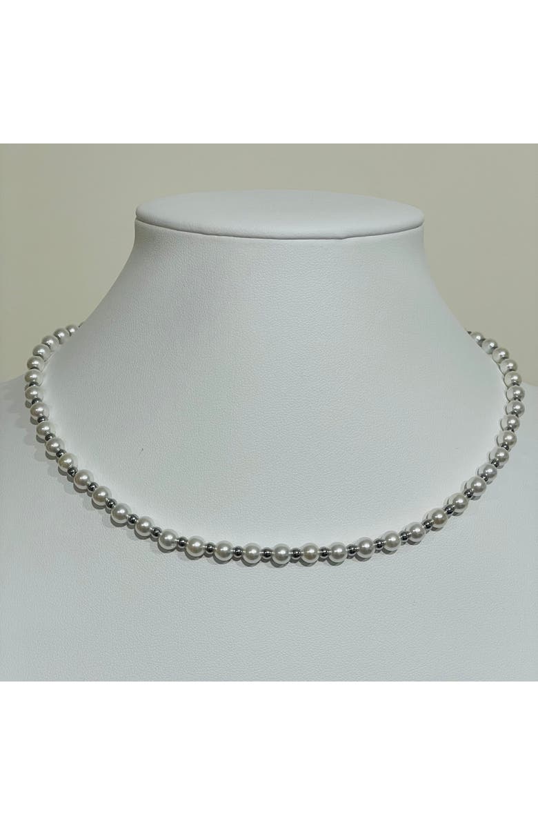 Donatello Gian Pearl Choker Necklace, Alternate, color, Silver