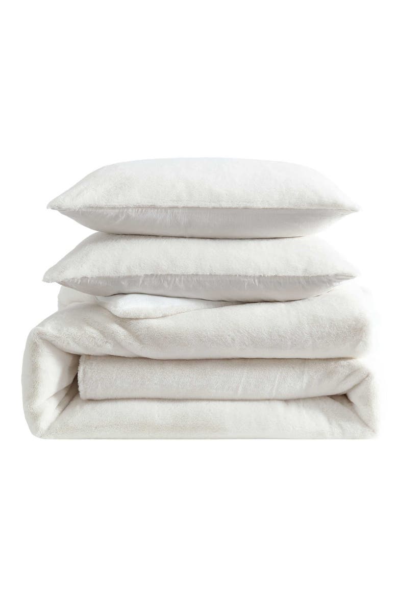 Faux Fur Comforter & Sham Set, Main, color, LIGHT BEIGE