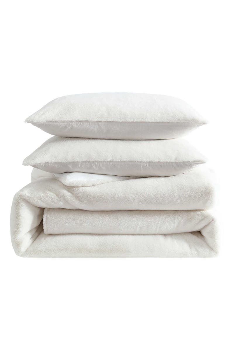 Vera Wang Faux Fur Comforter & Sham Set, Main, color, 