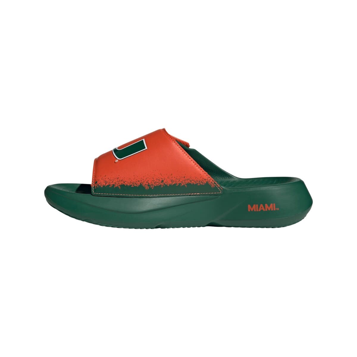 adidas Unisex adidas Green Miami Hurricanes Lightblaze Slide Sandals, Alternate, color, Green