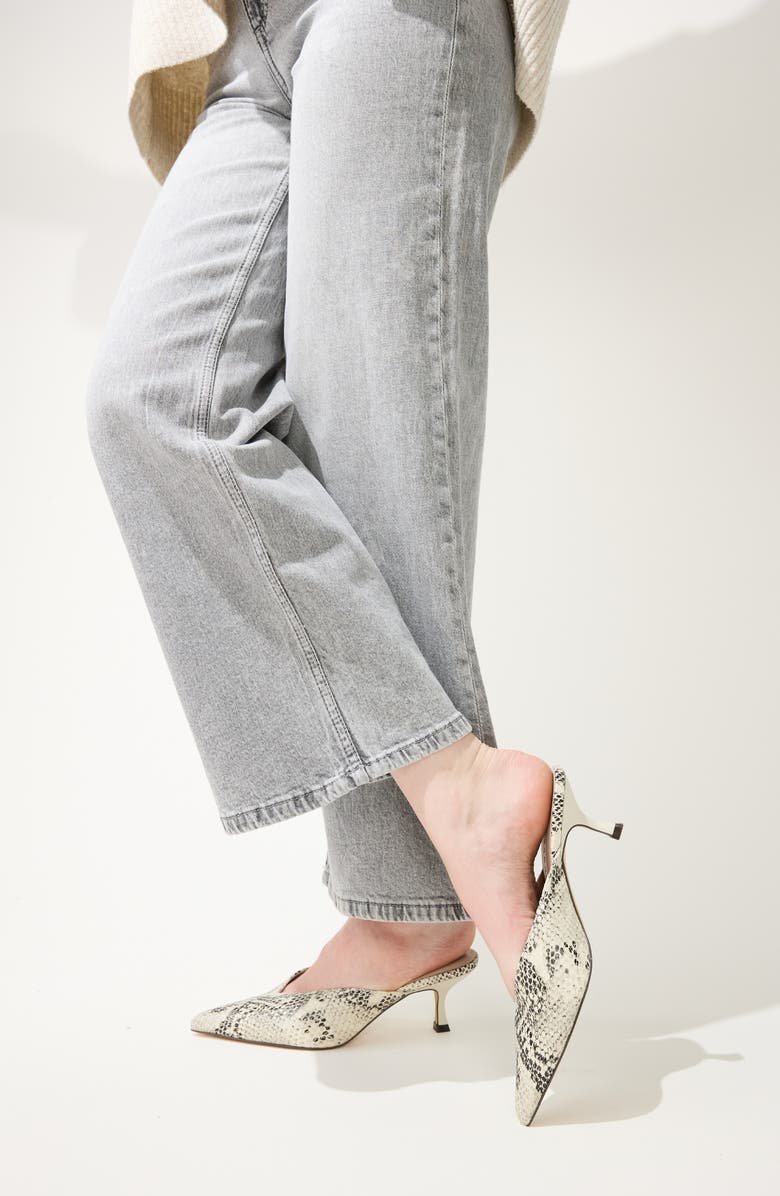 Yosi Samra Remi Pointed Toe Kitten Heel Mule, Alternate, color, Snake
