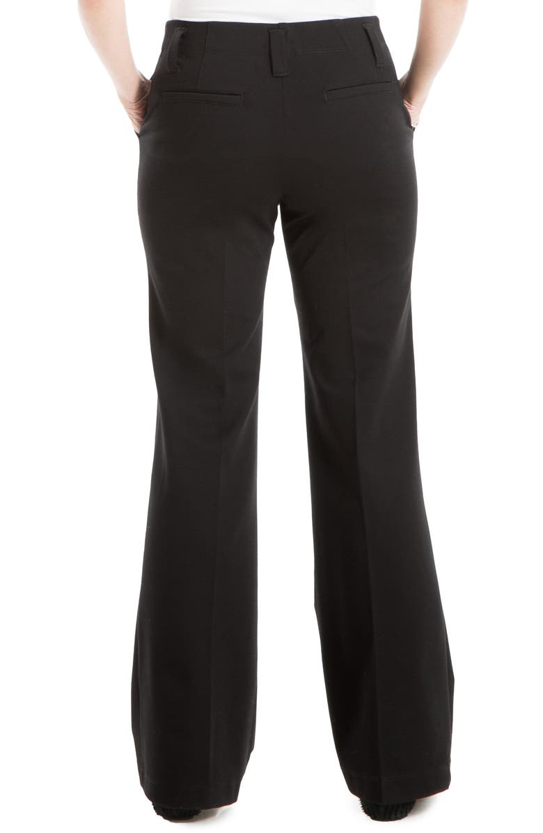 MAX STUDIO Ponte High Waist Wide Leg Pants, Alternate, color, Black-Black
