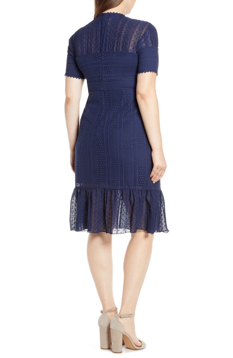 Chelsea28 Lace & Swiss Dot Dress, Alternate, color,