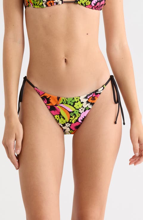 Blooming Side Tie Reversible Bikini Bottoms