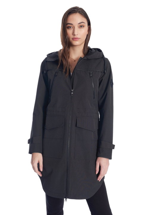 Kusawa - Mid-length Hooded Drawstring-Waist Raincoat