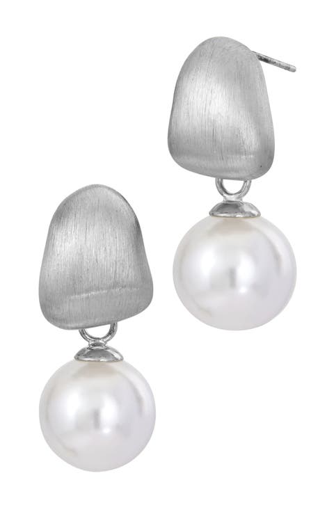 Brushed Mother-of-Pearl Drop Earrings