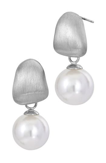 Savvy Cie Jewels Brushed Mother-of-pearl Drop Earrings