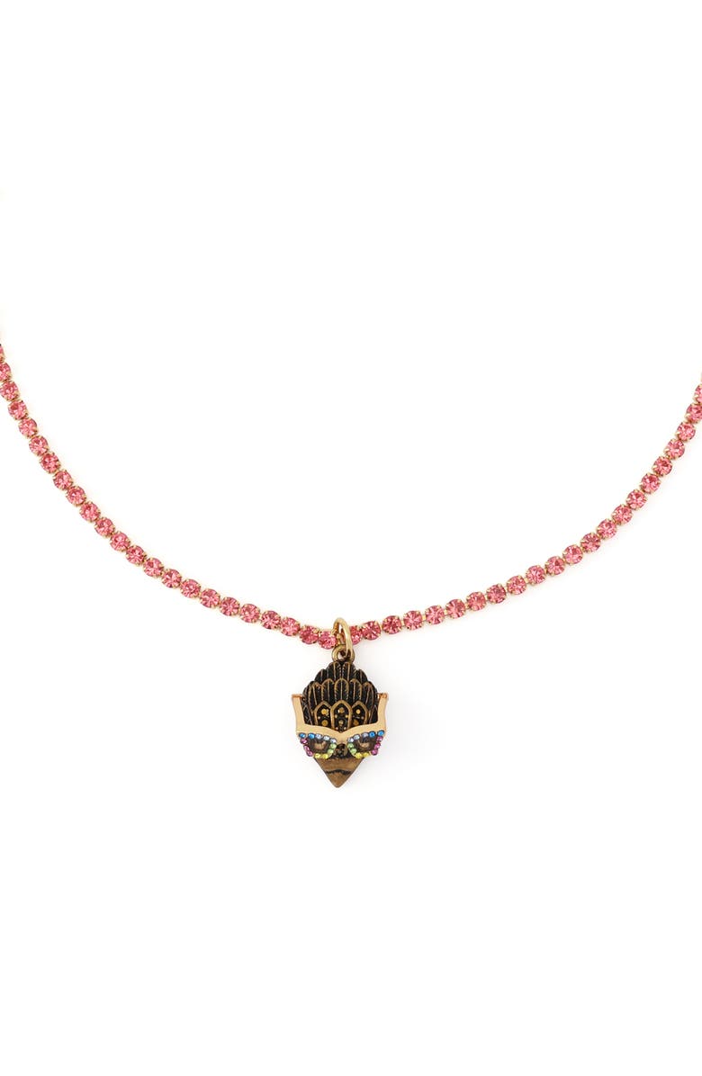 Kurt Geiger London Sunglass Eagle Pendant Necklace, Main, color, Pink