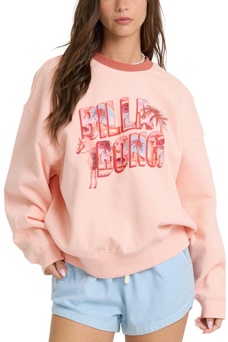 Kendal Graphic Oversized Sweatshirt, Main, color, PALE PEACH