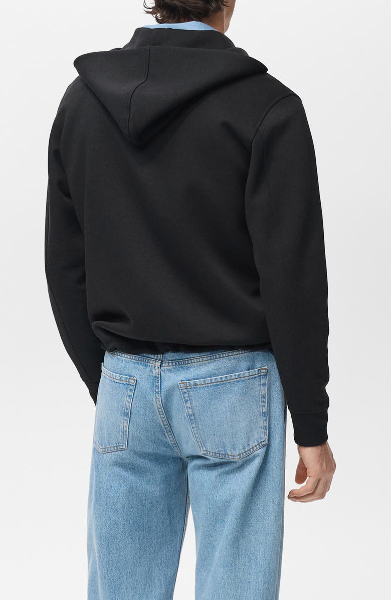 MANGO Zip-Up Hoodie, Alternate, color, Black