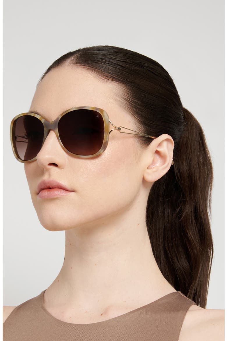 58mm Gradient Square Sunglasses, Alternate, color, HAVANA BEIGE/ BROWN SF