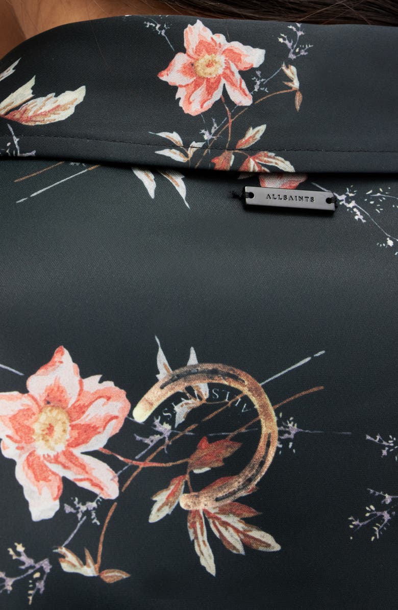 AllSaints Louisa Tanana Floral Print Satin Button-Up Shirt, Alternate, color,