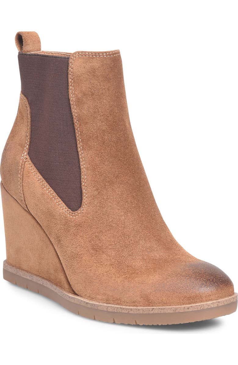 Söfft Monica Wedge Chelsea Boot, Main, color, Havana Brown Suede