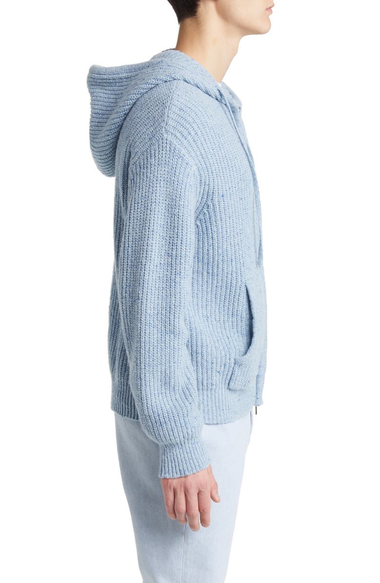 ATM Anthony Thomas Melillo Ribbed Wool Blend Sweater Hoodie, Alternate, color, 
