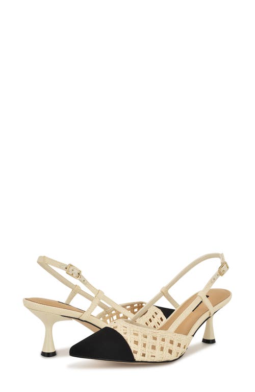 Nine West Railen Pointed Toe Slingback Pump In Ivory