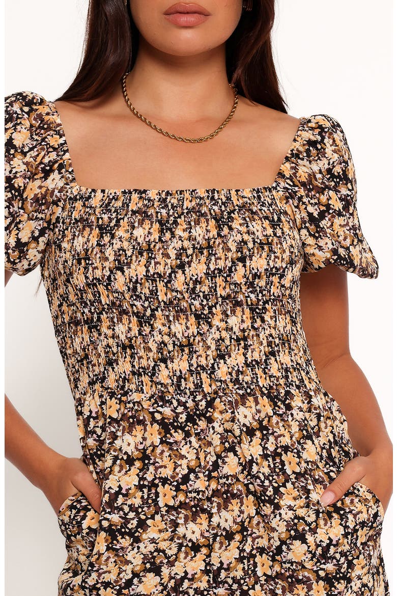 Jolene Floral Smocked Jumpsuit, Alternate, color, BLACK DITSY FLORAL