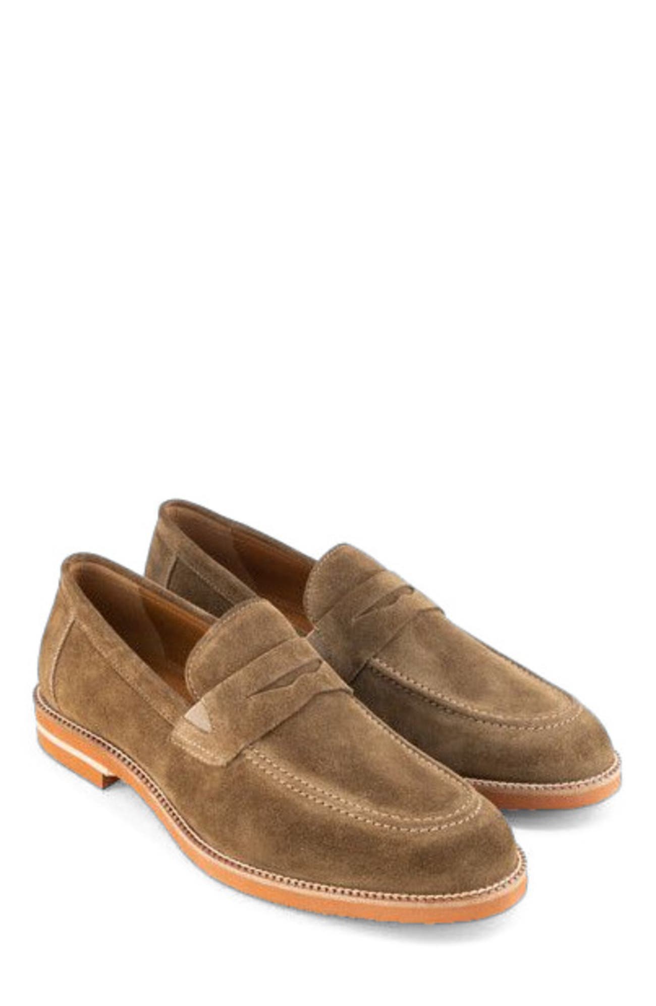 Anthony Veer Brighton Penny Loafer, Alternate, color, Cigar Suede