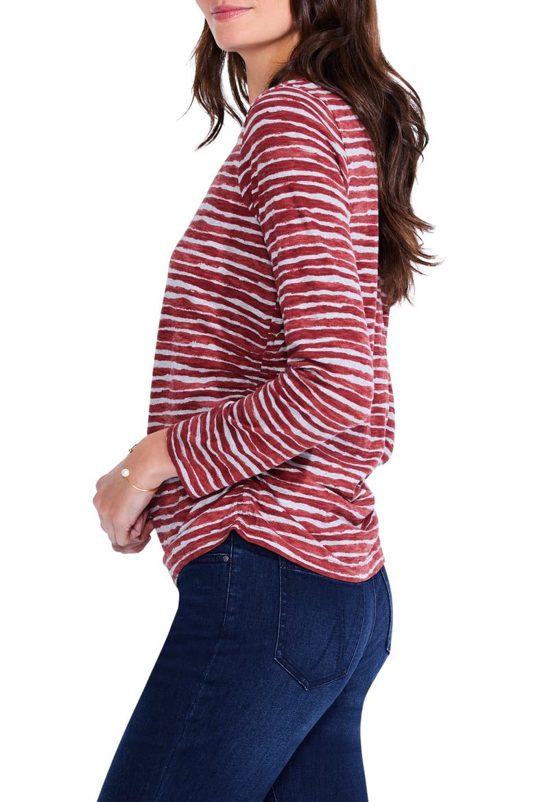 Abstract Stripe Long Sleeve Top, Alternate, color, RED MULTI