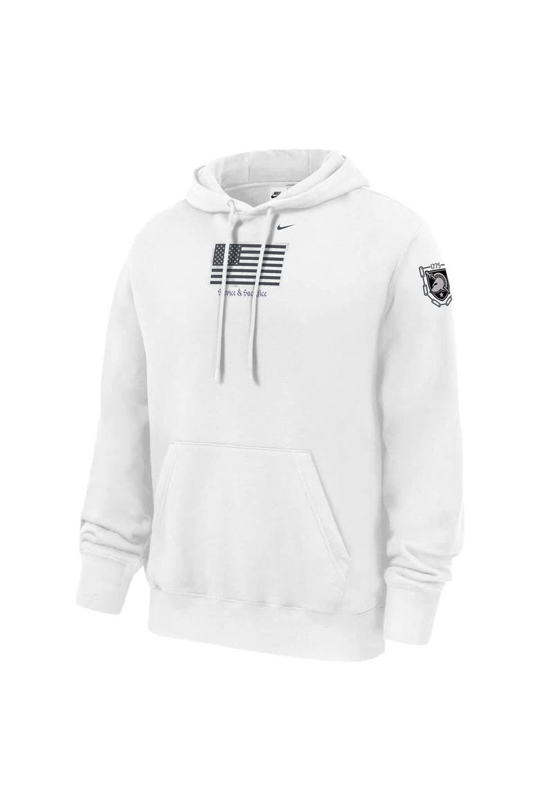 Men's Nike White Army Black Knights Army 250 Collection Club Fleece Hoodie, Alternate, color, White