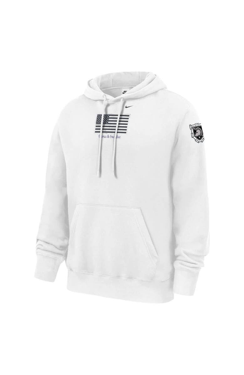 Nike Men's Nike White Army Black Knights Army 250 Collection Club Fleece Hoodie, Alternate, color, White