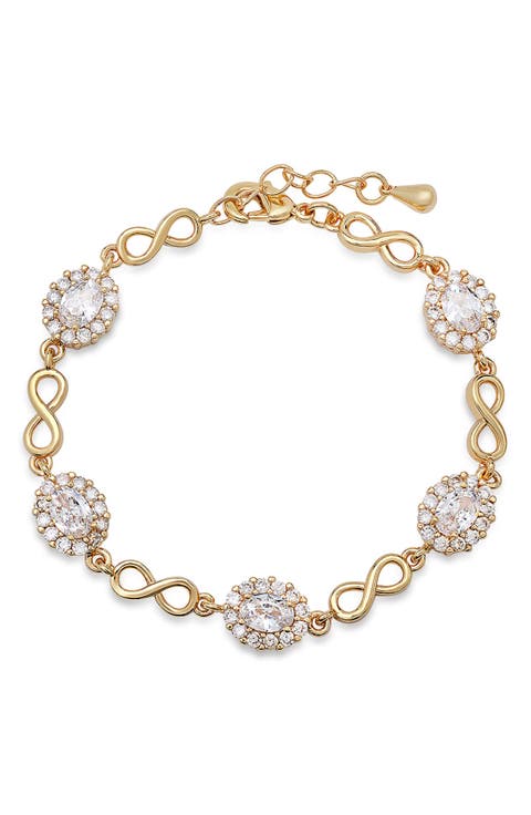 18k Gold Plated Cubic Zirconia Infinity Bracelet